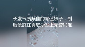 长发气质颇佳的颜值妹子，制服诱惑在真皮沙发上无套啪啪