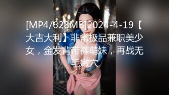 [MP4/628MB]2024-4-19【大吉大利】非常极品兼职美少女，金发背带裤萌妹，再战无毛嫩穴