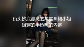 街头抄底漂亮的黑丝JK裙小姐姐穿的半透明的内裤