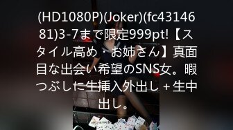 (HD1080P)(Joker)(fc4314681)3-7まで限定999pt!【スタイル高め・お姉さん】真面目な出会い希望のSNS女。暇つぶしに生挿入外出し＋生中出し。