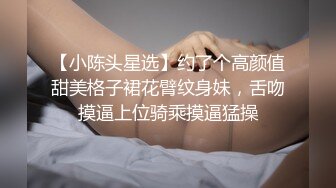 【小陈头星选】约了个高颜值甜美格子裙花臂纹身妹，舌吻摸逼上位骑乘摸逼猛操