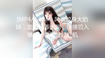 [MP4/ 538M] 风衣纹身大奶妹，跪着舔弄大屌，扶腰后入爆插，骑乘位打桩机