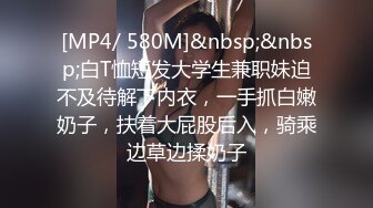 [MP4/ 580M]&nbsp;&nbsp;白T恤短发大学生兼职妹迫不及待解下内衣，一手抓白嫩奶子，扶着大屁股后入，骑乘边草边揉奶子