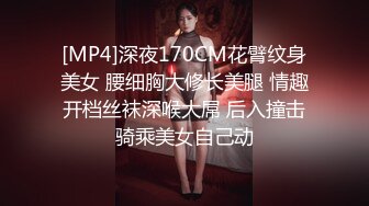 [MP4]深夜170CM花臂纹身美女 腰细胸大修长美腿 情趣开档丝袜深喉大屌 后入撞击骑乘美女自己动