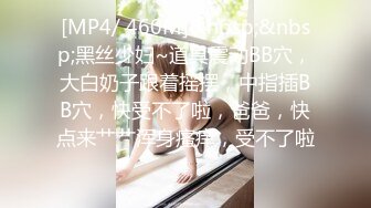 [MP4/ 460M]&nbsp;&nbsp;黑丝少妇~道具震动BB穴，大白奶子跟着摇摆，中指插BB穴，快受不了啦，爸爸，快点来艹艹浑身瘙痒，受不了啦！