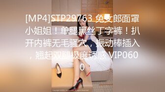 [MP4]STP29763 兔女郎面罩小姐姐！单腿黑丝丁字裤！扒开内裤无毛骚穴，振动棒插入，翘起双腿极度诱惑 VIP0600